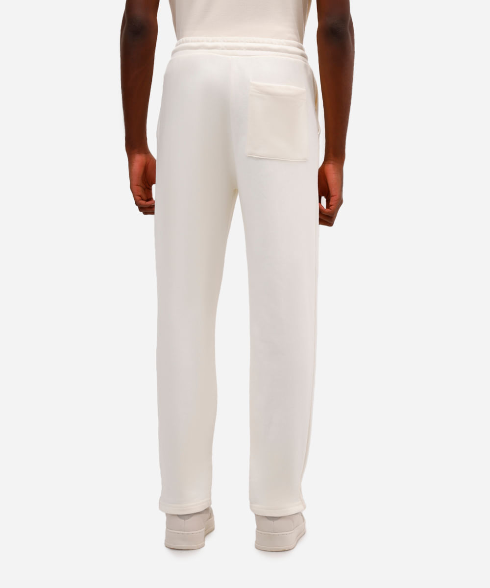 calça jogger masculina de moletom sem felpa off white