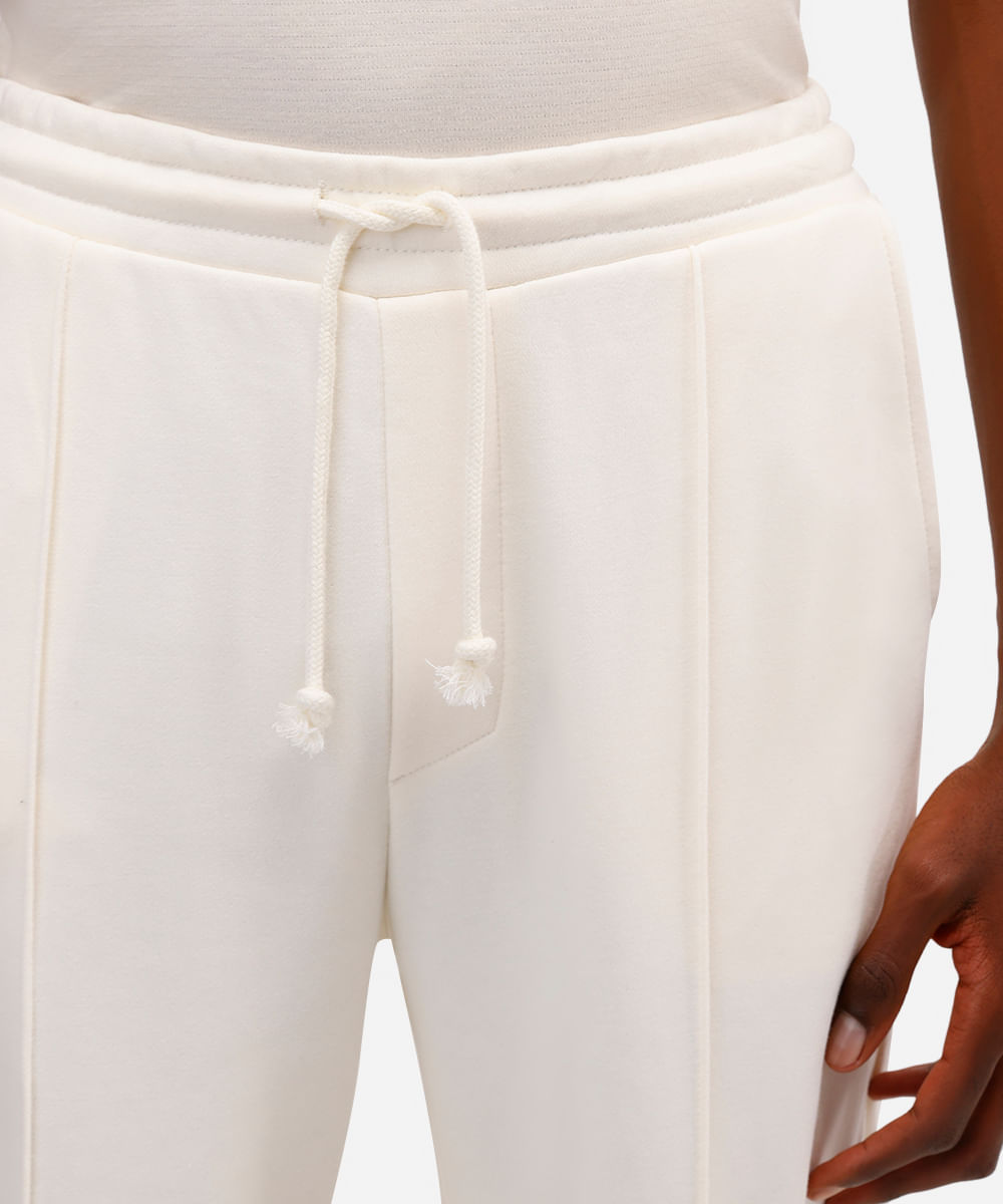 calça jogger masculina de moletom sem felpa off white