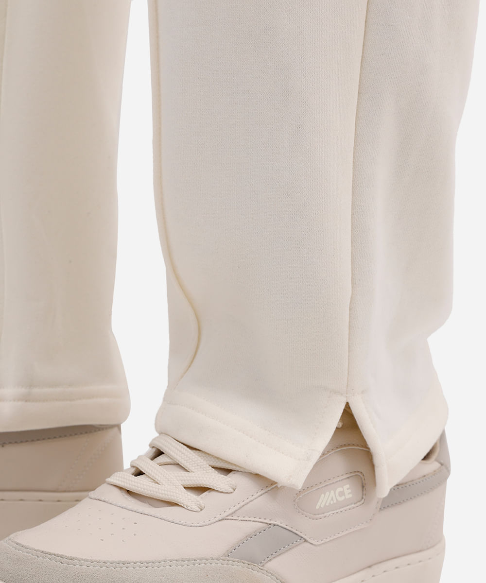 calça jogger masculina de moletom sem felpa off white