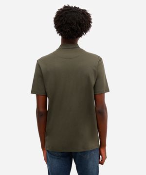 polo masculina de algodão peruano manga curta verde