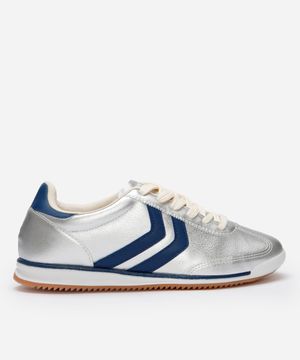 tênis casual com recortes bicolor ace prateado