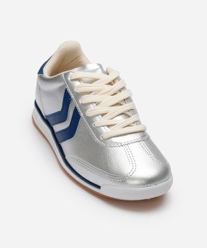 tênis casual com recortes bicolor ace prateado