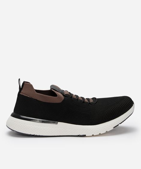 tênis knit cano curto oneself preto