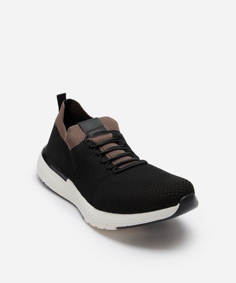 tênis knit cano curto oneself preto