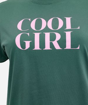 camiseta feminina de algodão cool girl mindset plus size verde