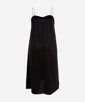 vestido midi slip dress com linho e renda mindset plus size preto