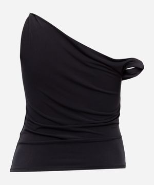 blusa feminina decote assimétrico mindset plus size preta