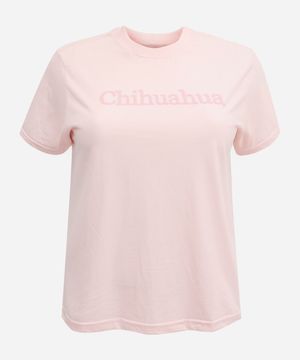camiseta feminina de algodão chihuahua mindset plus size rosa