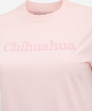camiseta feminina de algodão chihuahua mindset plus size rosa