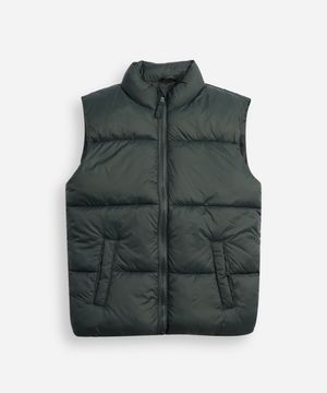 colete puffer infantil alongado verde