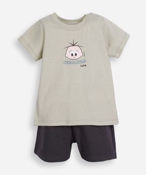 conjunto infantil cebolinha verde