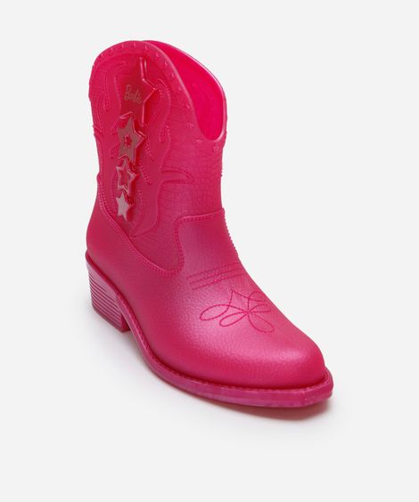 bota western infantil barbie rosa