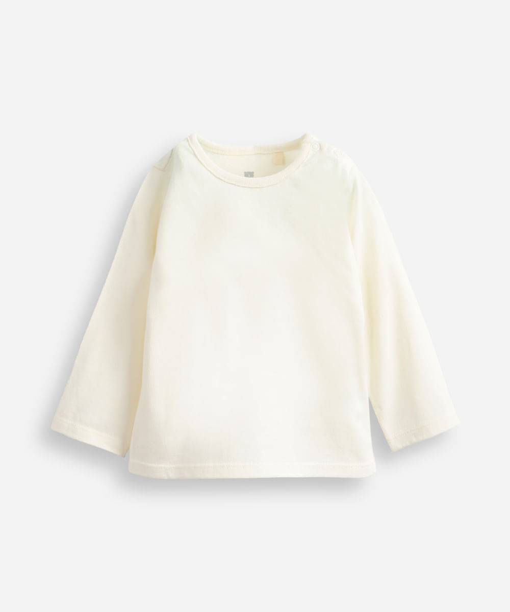 jardineira longa infantil de moletom com body floral bege