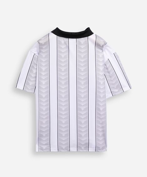 polo juvenil esportiva listrada off white
