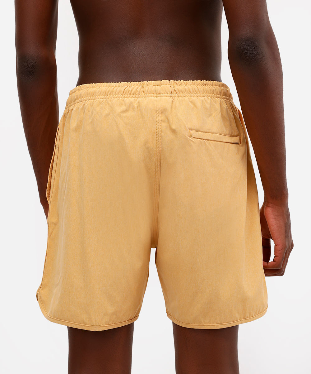 short masculino cós elástico amarelo