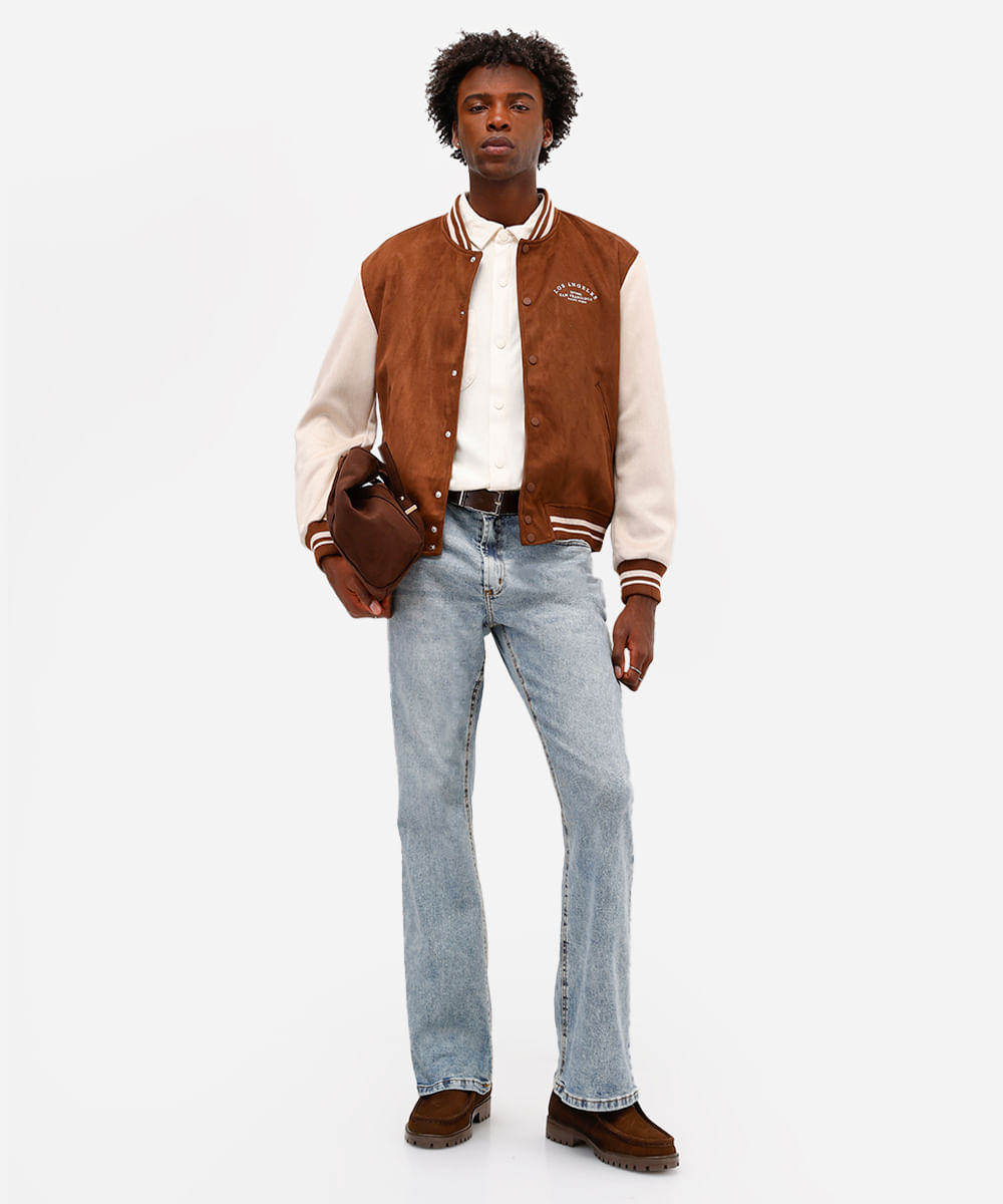 camisa masculina manga curta com bolso off white
