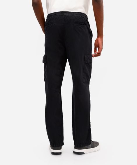 calça cargo masculina de sarja preta