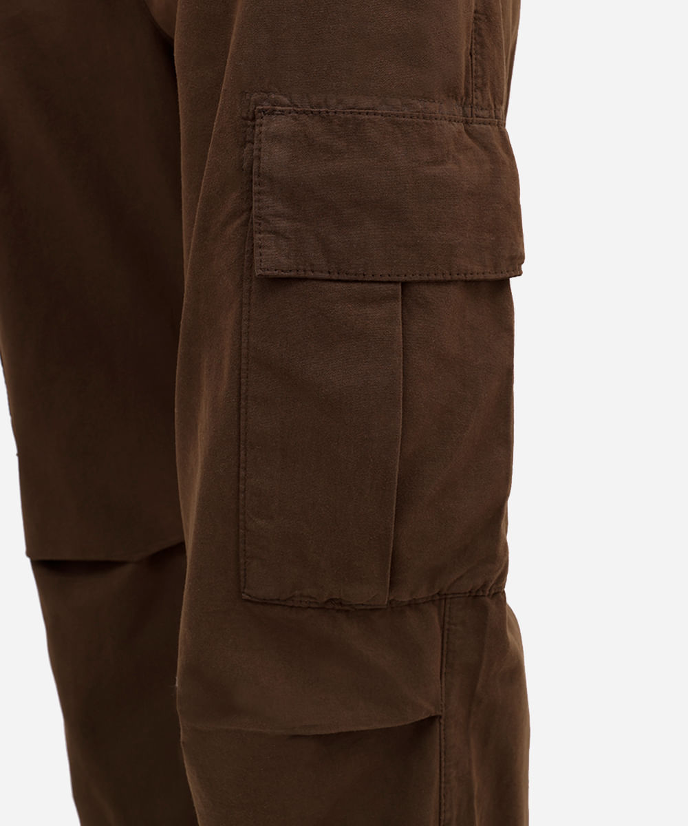 calça cargo masculina de sarja marrom