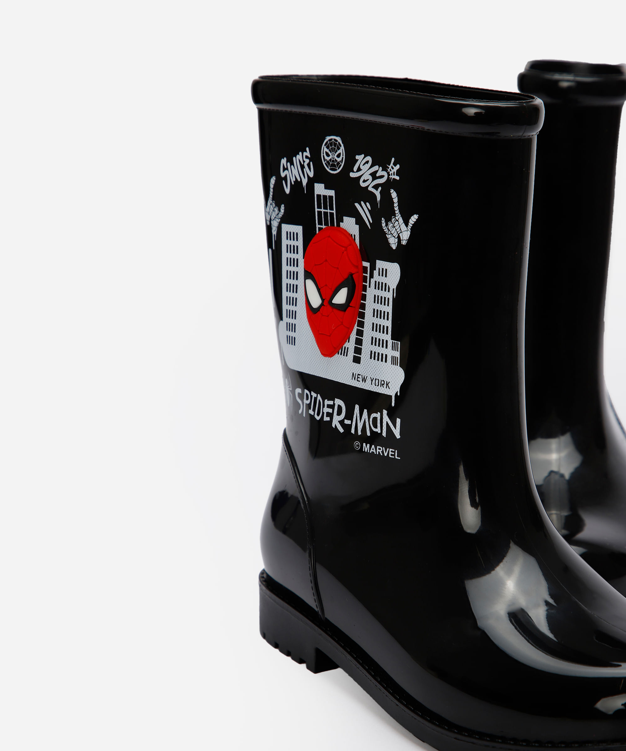 galocha infantil homem aranha preto
