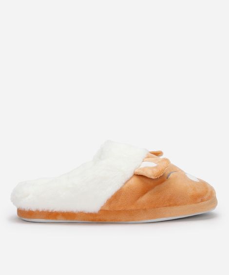 pantufa de pelúcia urso bege