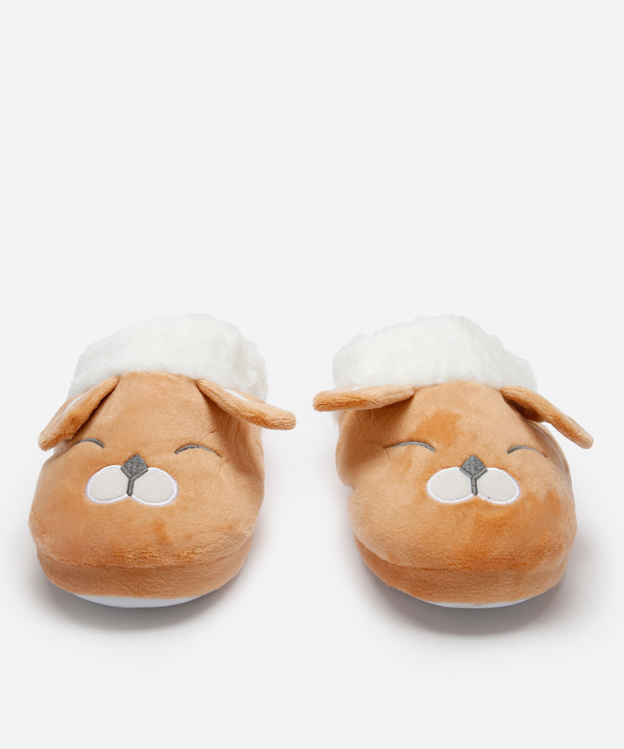 pantufa de pelúcia urso bege