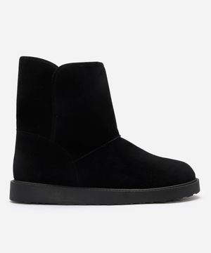 bota de camurça com forro de pelúcia oneself preta