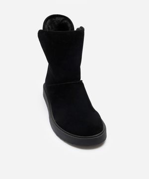 bota de camurça com forro de pelúcia oneself preta