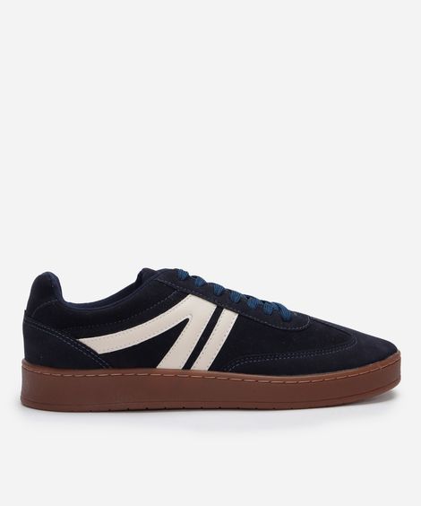 tênis casual com recortes bicolor ace azul