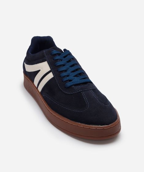 tênis casual com recortes bicolor ace azul