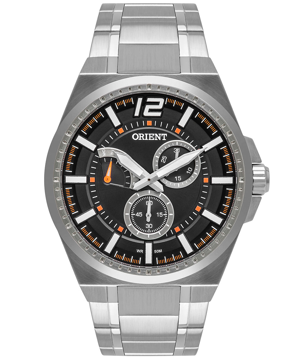 relógio masculino orient mbssm090g2sx multifunção prateado
