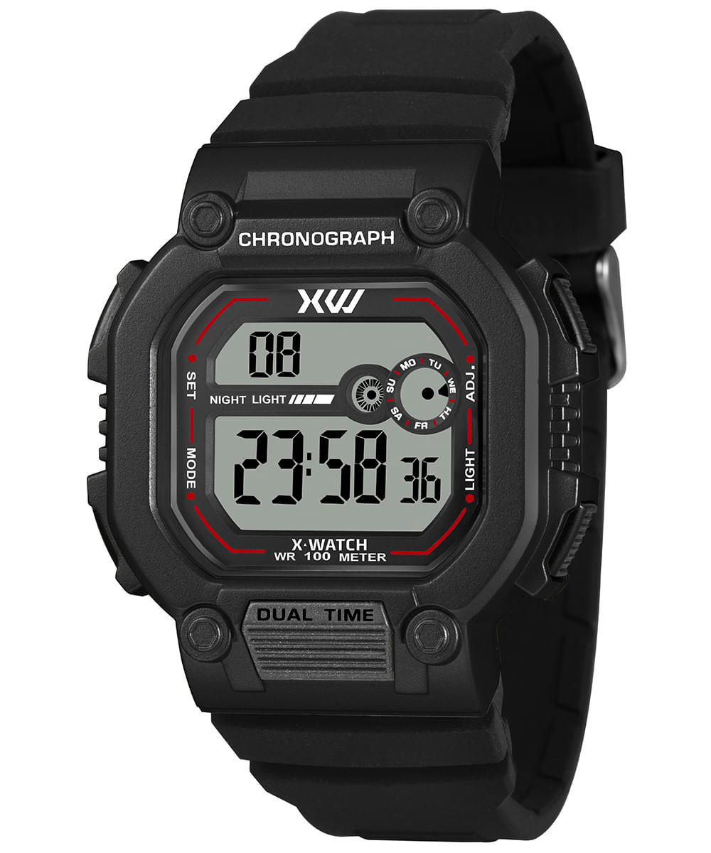 relógio masculino x watch xgppd182bxpx digital preto