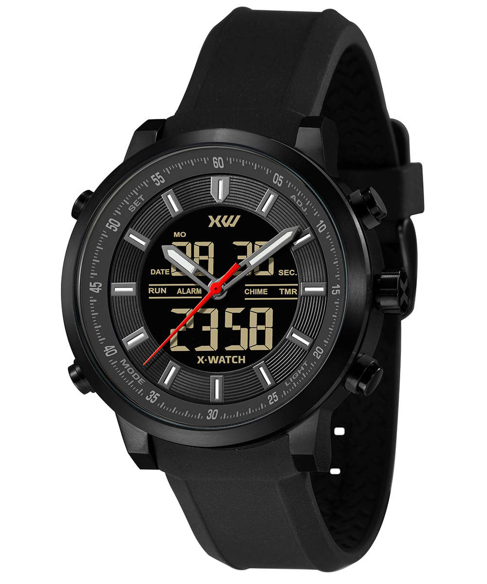 relógio masculino x watch xmnpa016p1px analógico digital preto