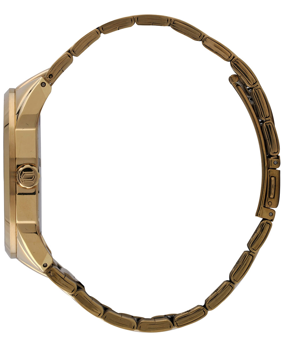 relógio masculino orient mgss1178p2kx analógico calendário dourado