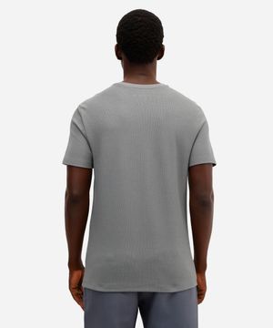 camiseta masculina texturizada slim fit de algodão peruano verde