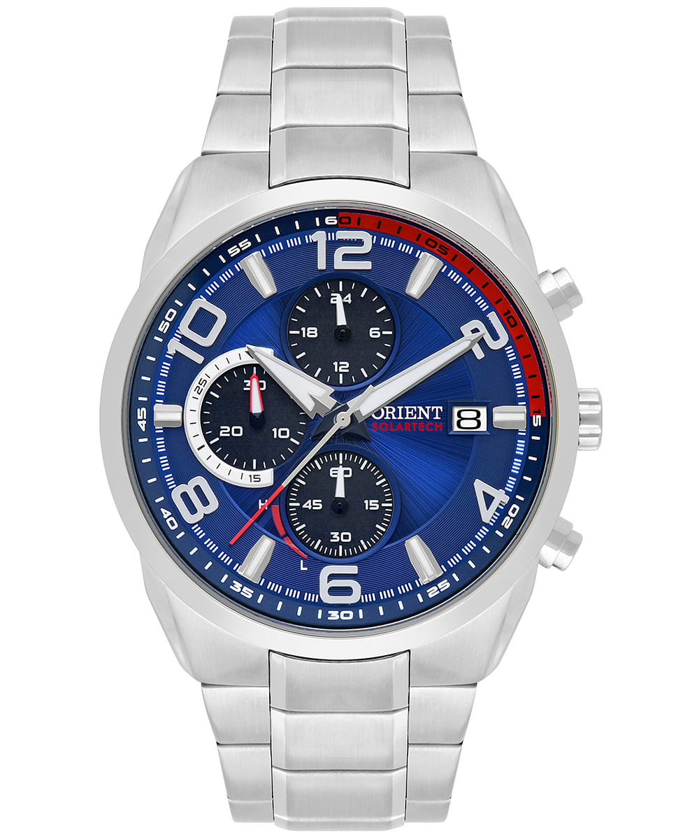 relógio masculino orient mbssc256d2sx cronógrafo prateado