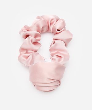 elástico de cabelo feminino scrunchie floral rosa