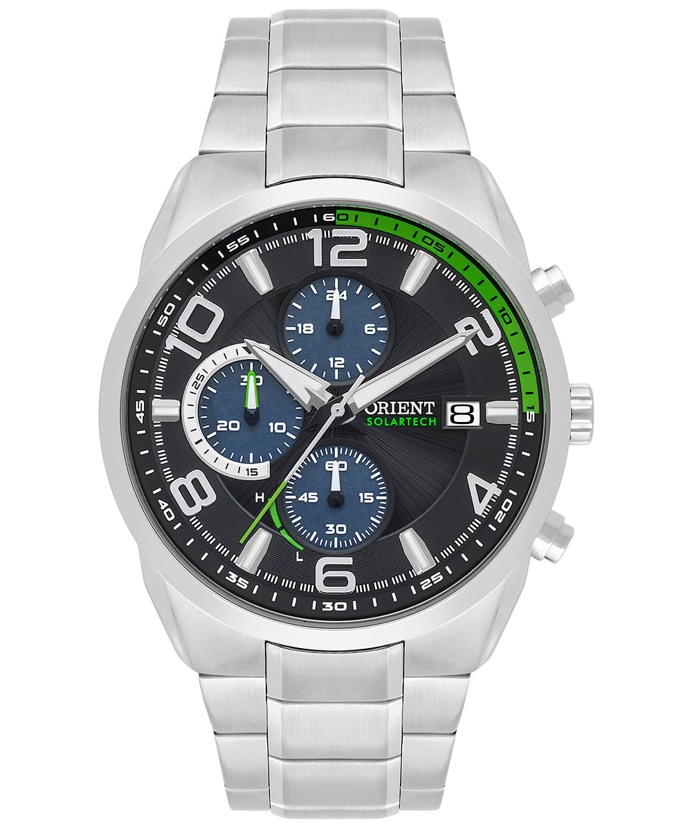 relógio masculino orient mbssc256p2sx cronógrafo prateado