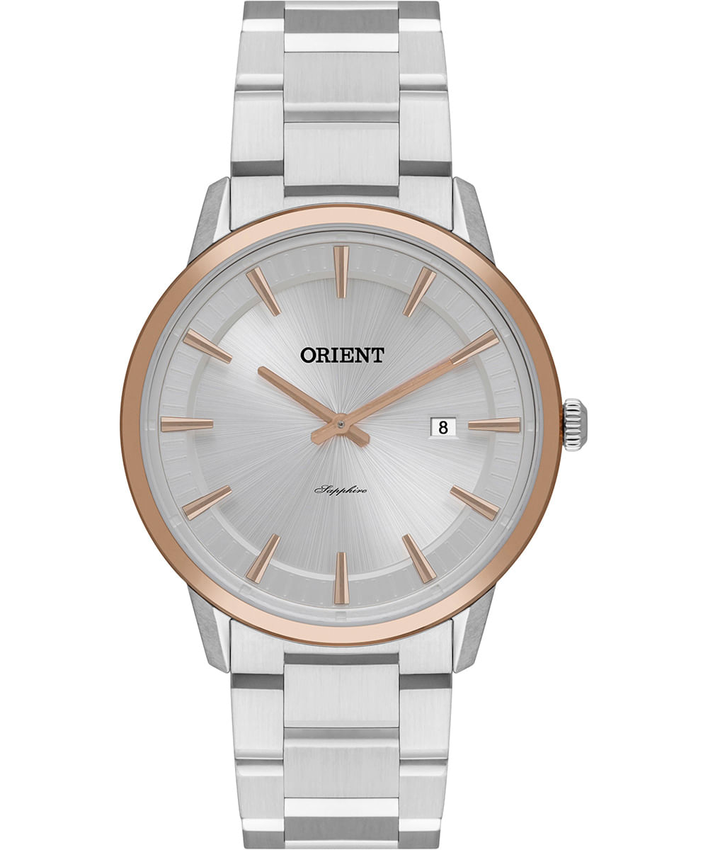 relógio masculino orient mtss1121s1sx analógico calendário prateado