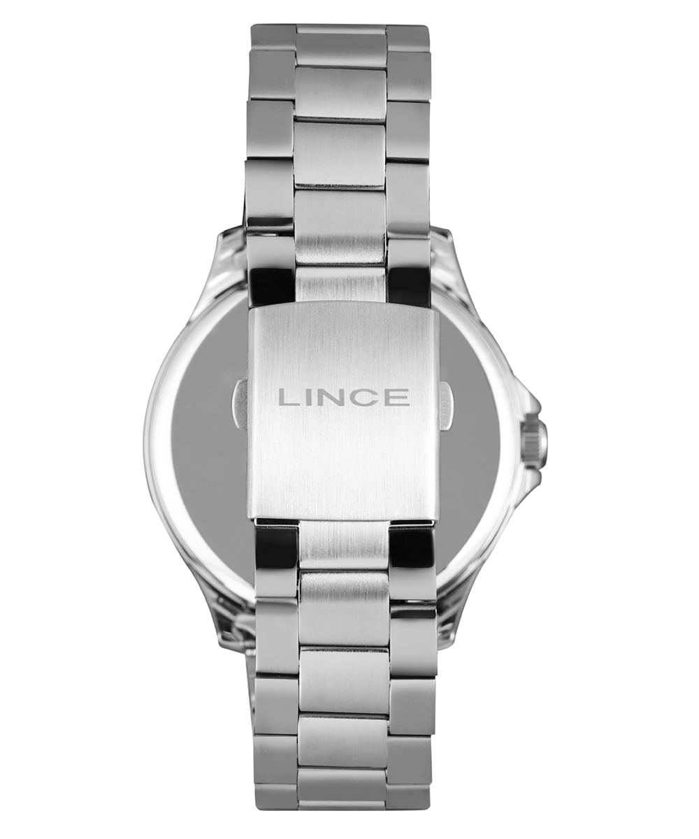 kit relógio masculino lince mrmm017l46ka6lp2sx analógico prateado