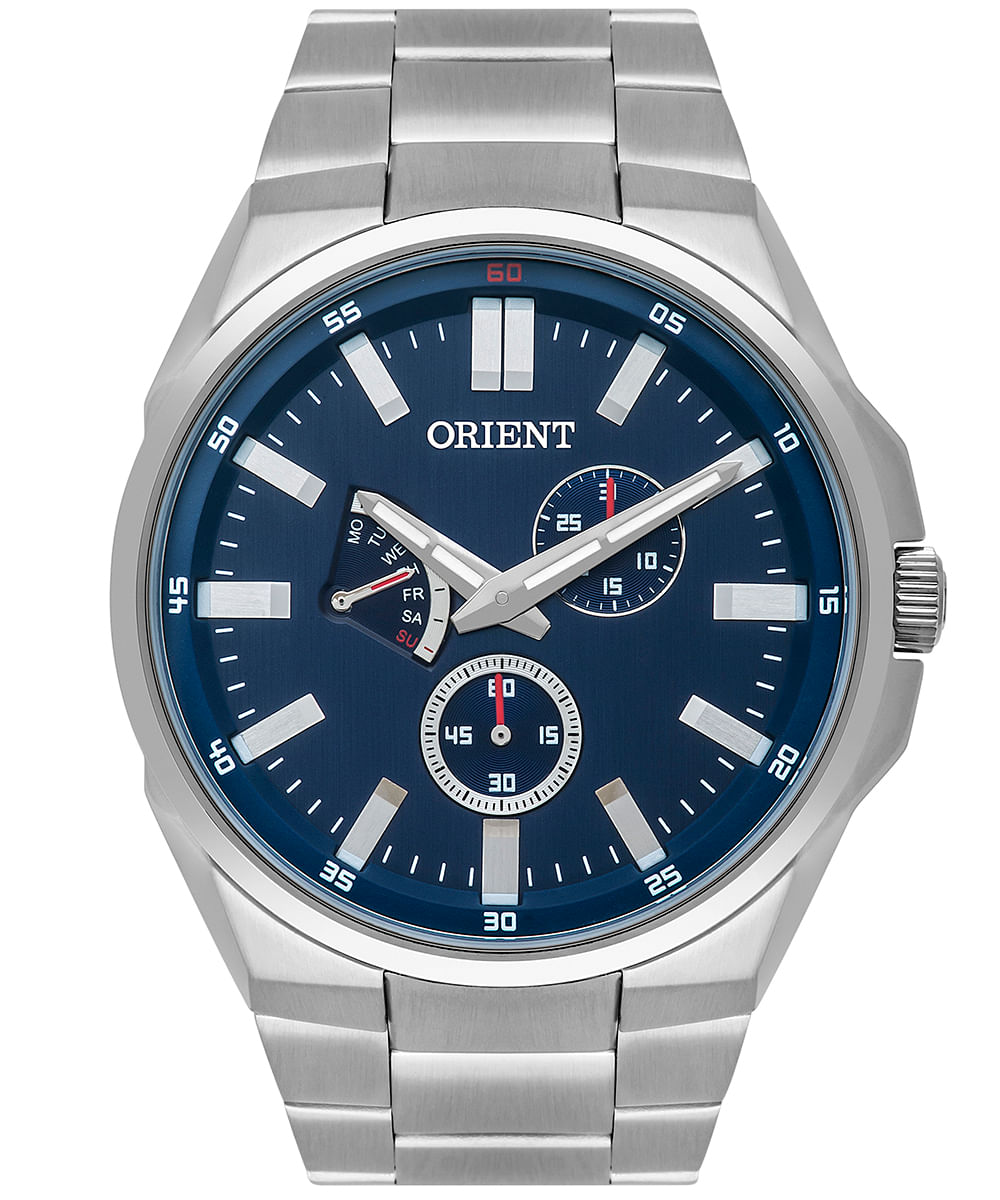 relógio masculino orient mbssm087d1sx multifunção prateado