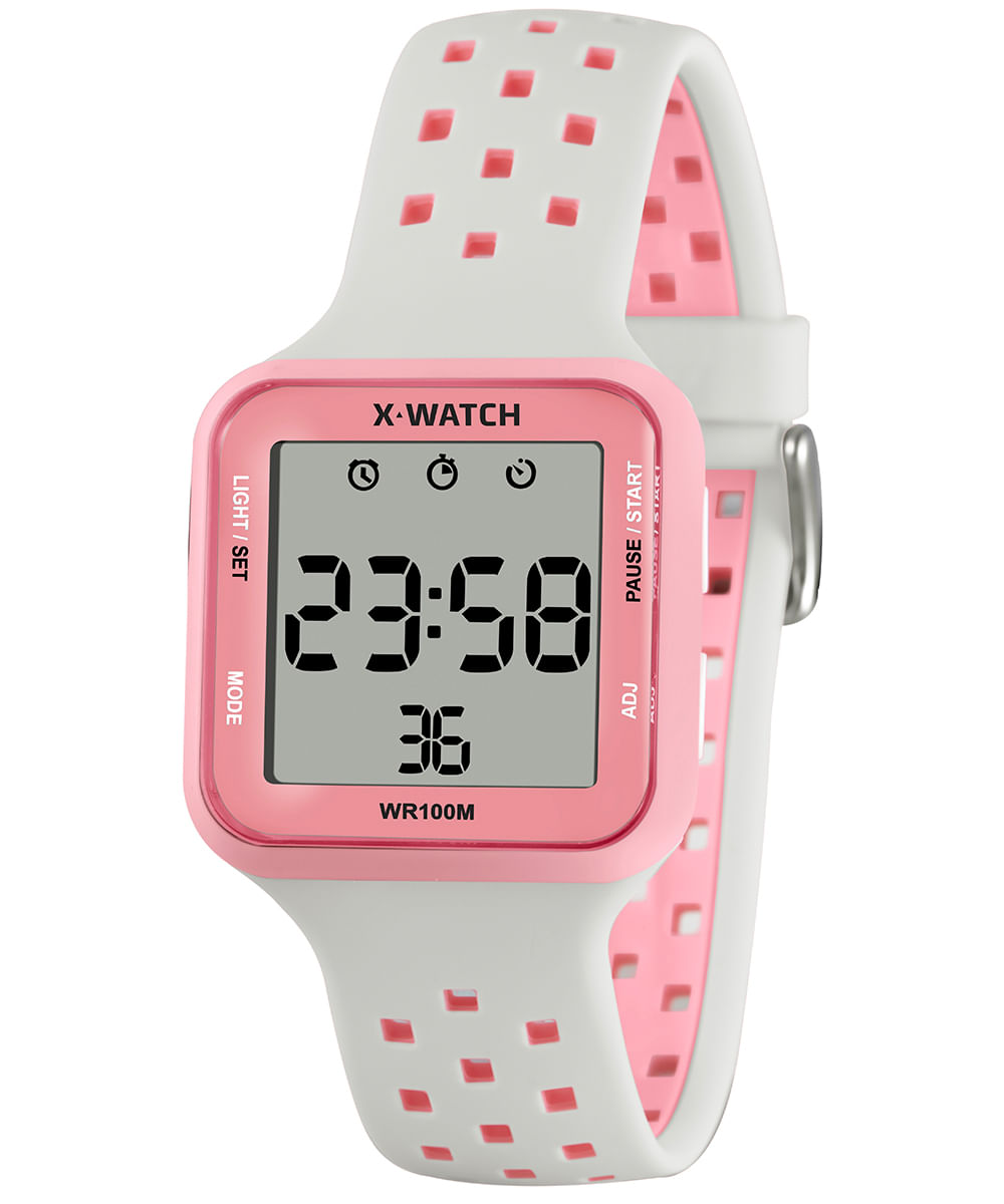 relógio feminino x watch xgppd197bxbx digital branco