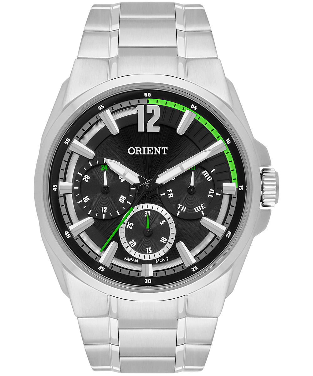 relógio masculino orient mbssm095p2sx multifunção prateado
