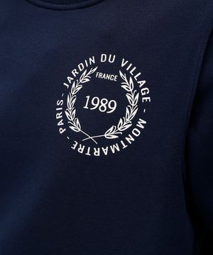 blusão feminino de moletom felpado estampado azul