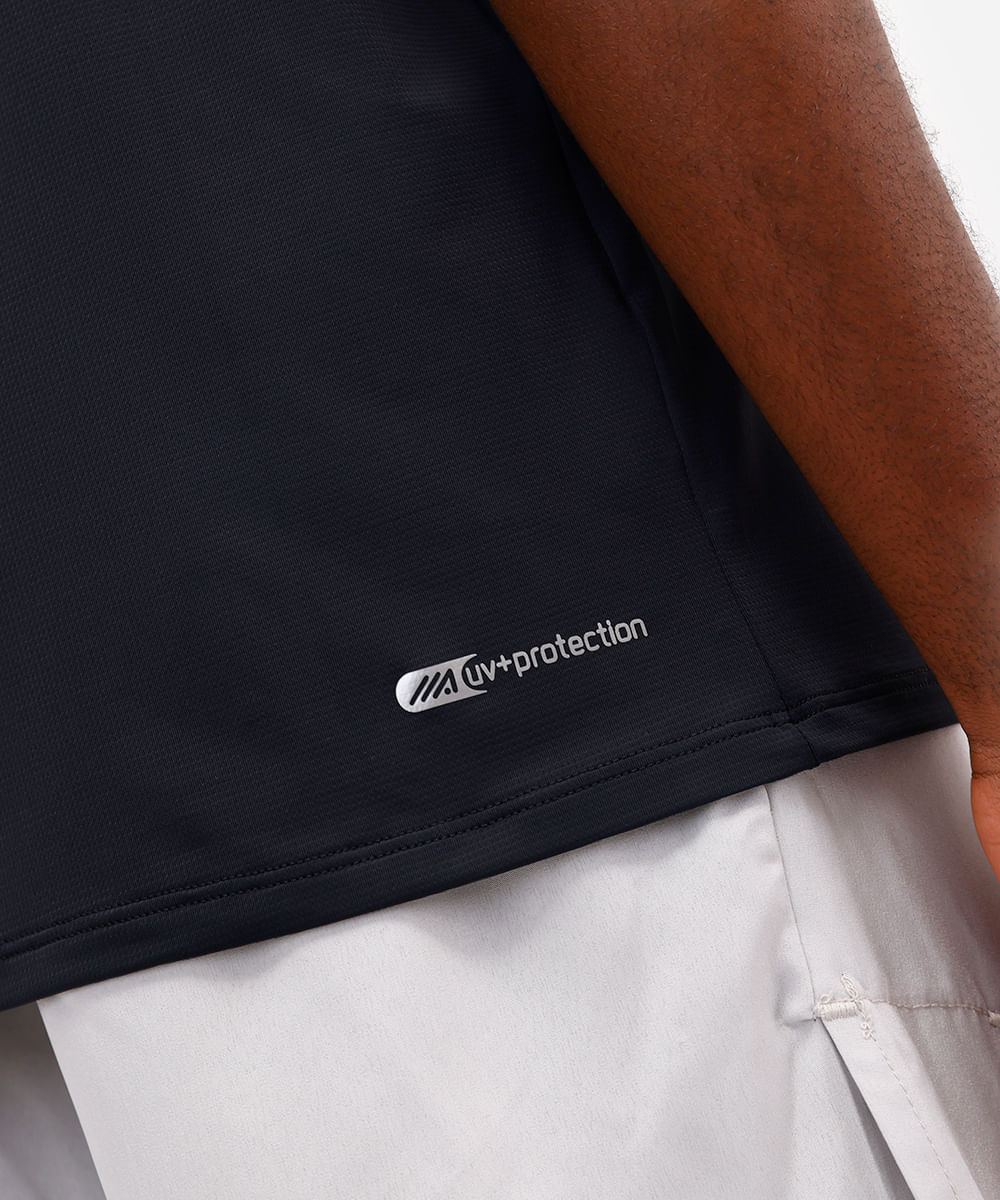 polo esportiva masculina manga curta preta