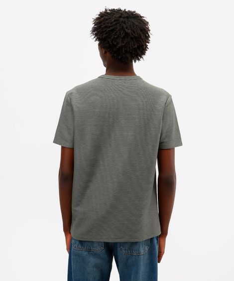 camiseta masculina de algodão texturizada verde