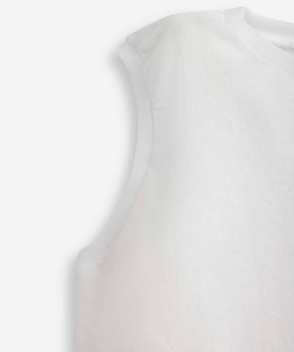 regata infantil de algodão off white