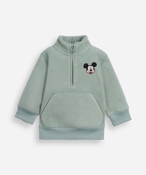 blusão de moletom infantil gola alta mickey verde