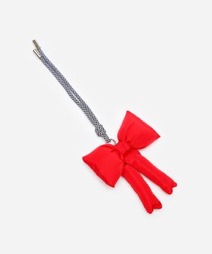 chaveiro bag charm de laço puffer vermelho