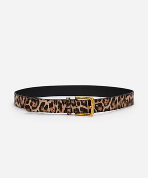 cinto animal print marrom