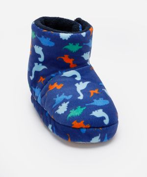 pantufa bota infantil dino azul